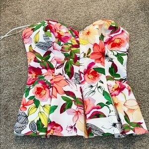 Guess Strapless Floral Top